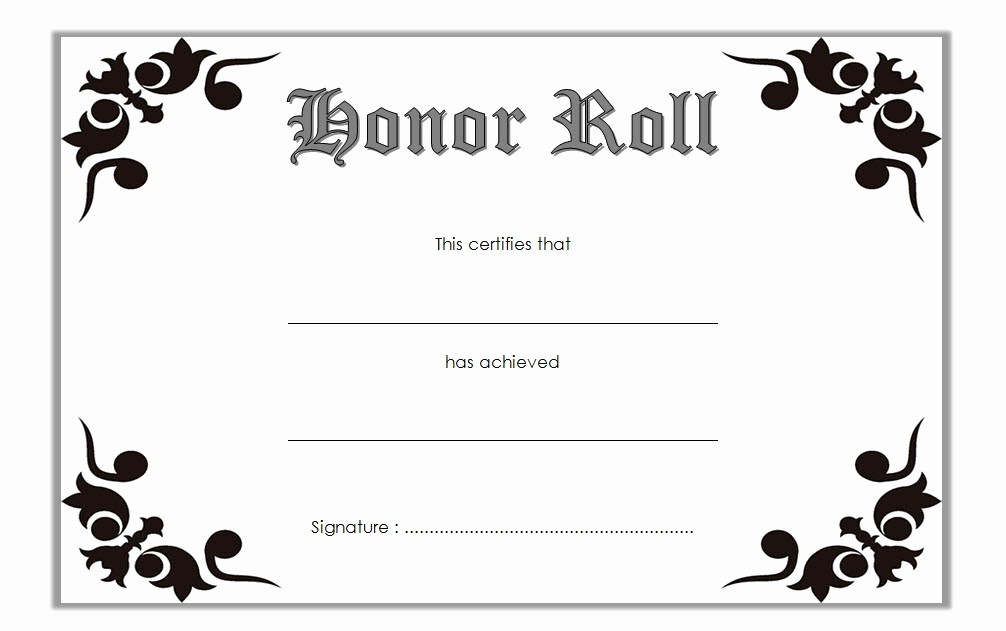 Free Honor Roll Certificate Template Unique Editable Honor Roll Certificate Templates 7 Best Ideas