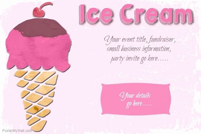 Free Ice Cream social Template Awesome Ice Cream social Party Sweets Poster Flyer Template Pink