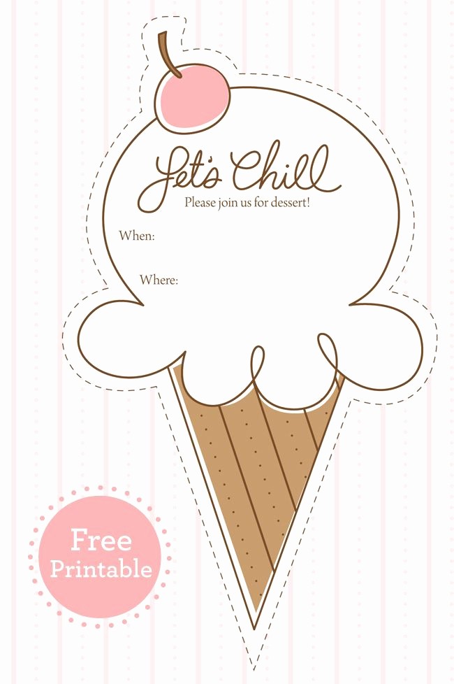 Free Ice Cream social Template Fresh Free Ice Cream Party Printable