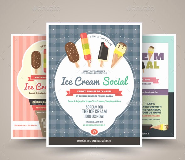 Free Ice Cream social Template Luxury 25 Beautifully Patterned Flyer Designs