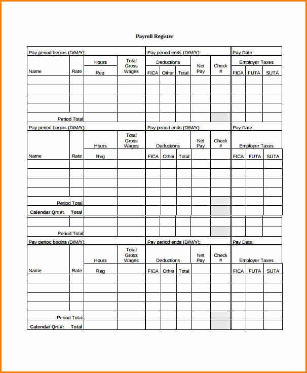 Free Individual Payroll Record form Unique 5 Payroll Register Template