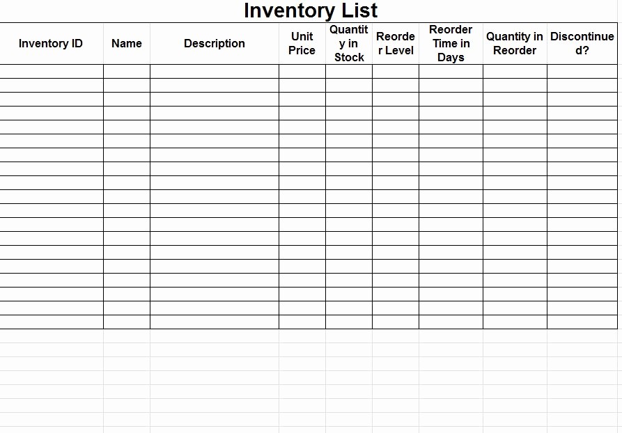 Free Inventory Sheets to Print Beautiful 7 Best Of Free Printable Inventory Sheets Business