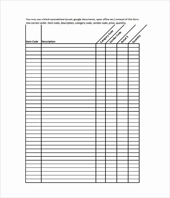 Free Inventory Sheets to Print Best Of Blank Spreadsheet Printable