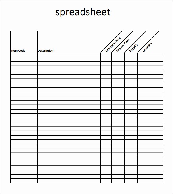 Free Inventory Sheets to Print Elegant 6 Best Of Free Printable Blank Spreadsheet
