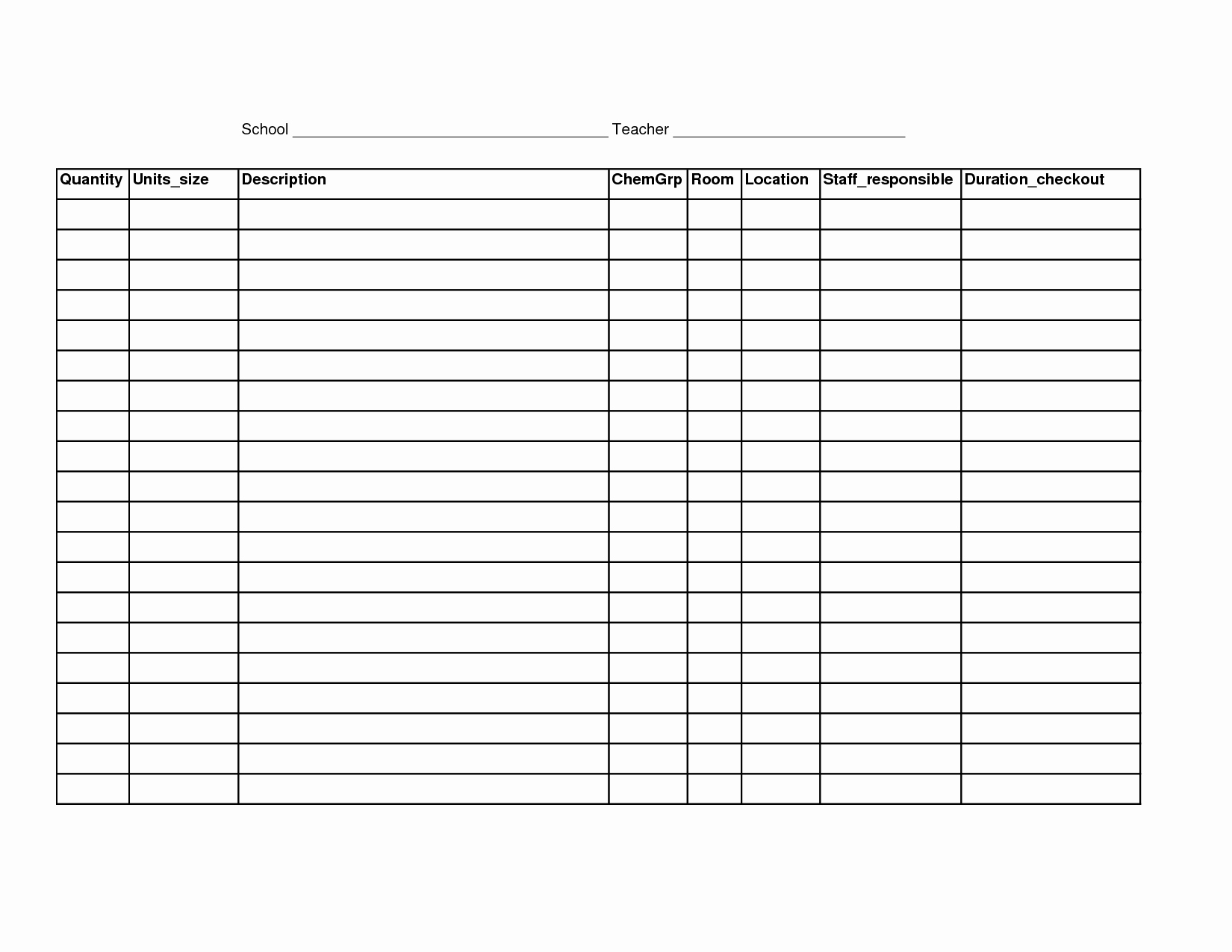 Free Inventory Sheets to Print Fresh 6 Best Of Free Printable Blank Spreadsheet