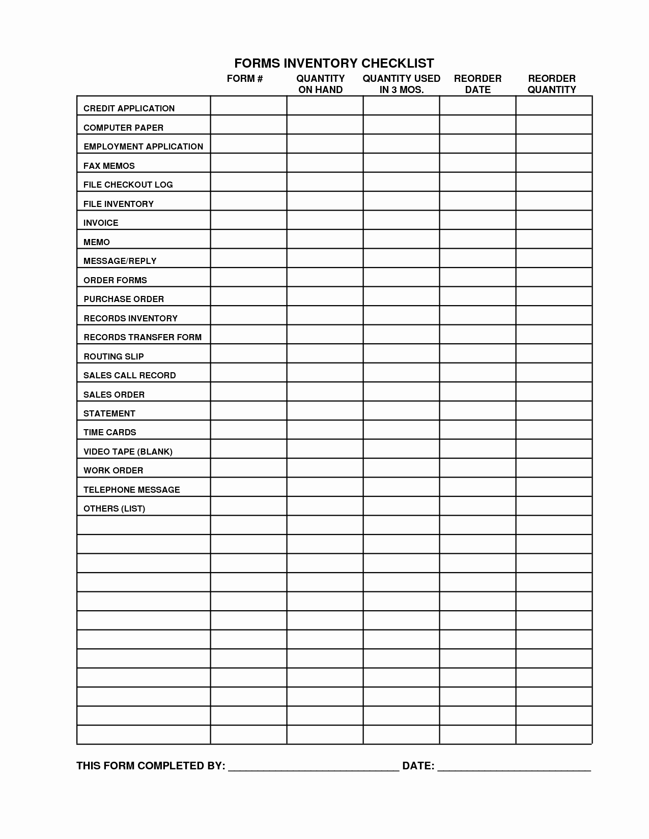 Free Inventory Sheets to Print Luxury 6 Best Of Printable Inventory List form Printable
