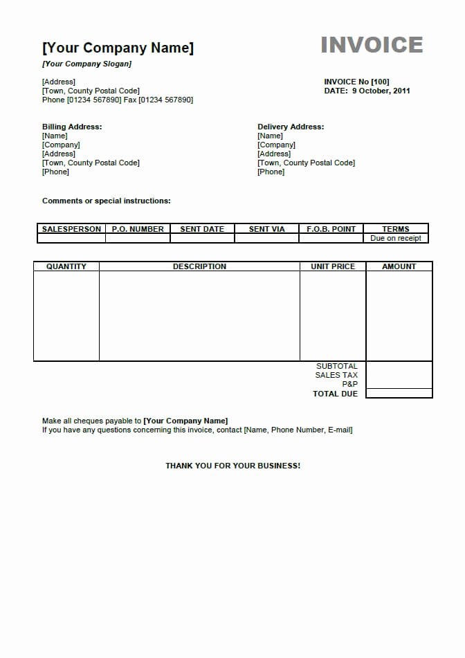 Free Invoice format In Word Fresh Free Invoice Templates for Word Excel Open Fice