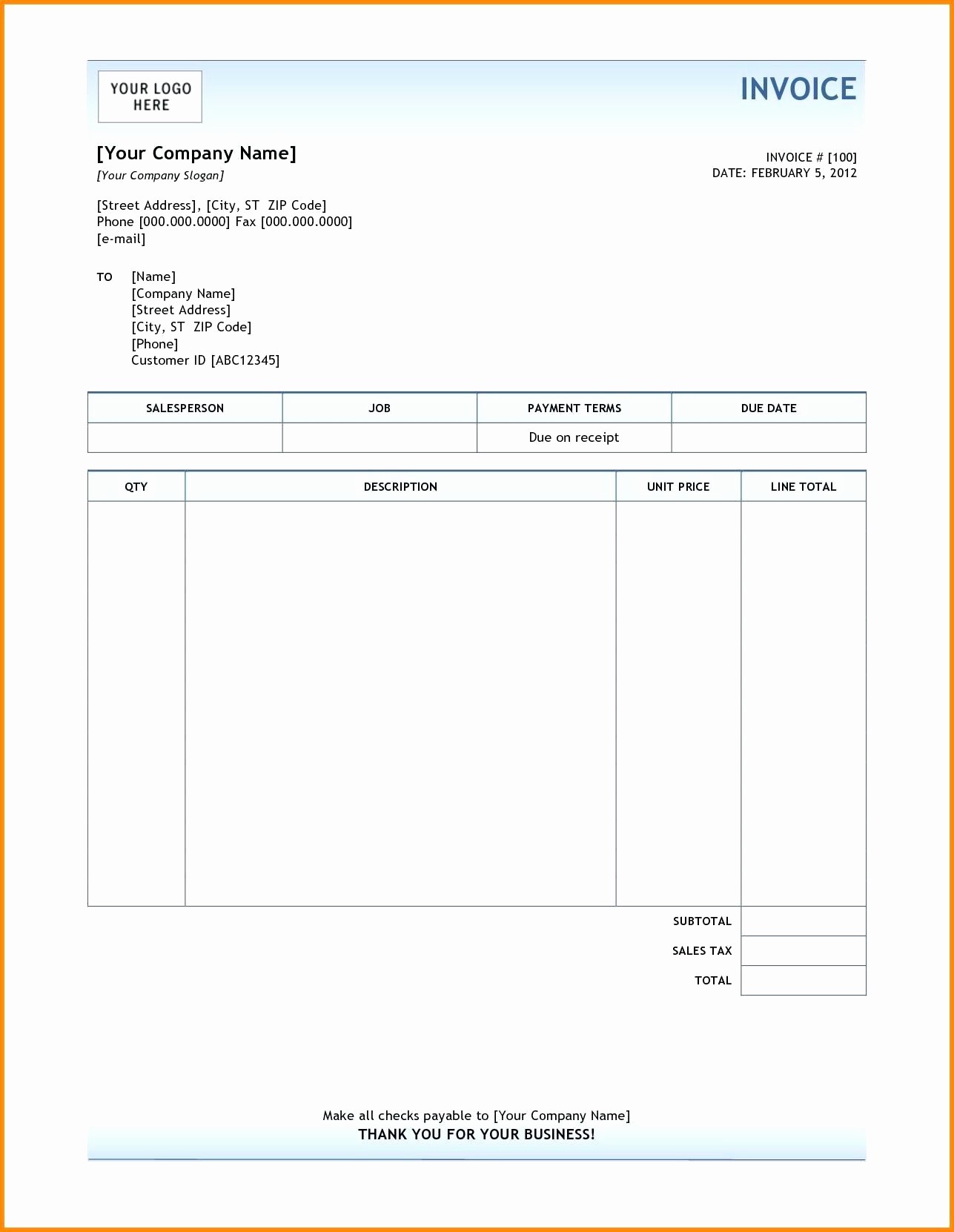 Free Invoice format In Word Lovely Template Tax Invoice Template Word