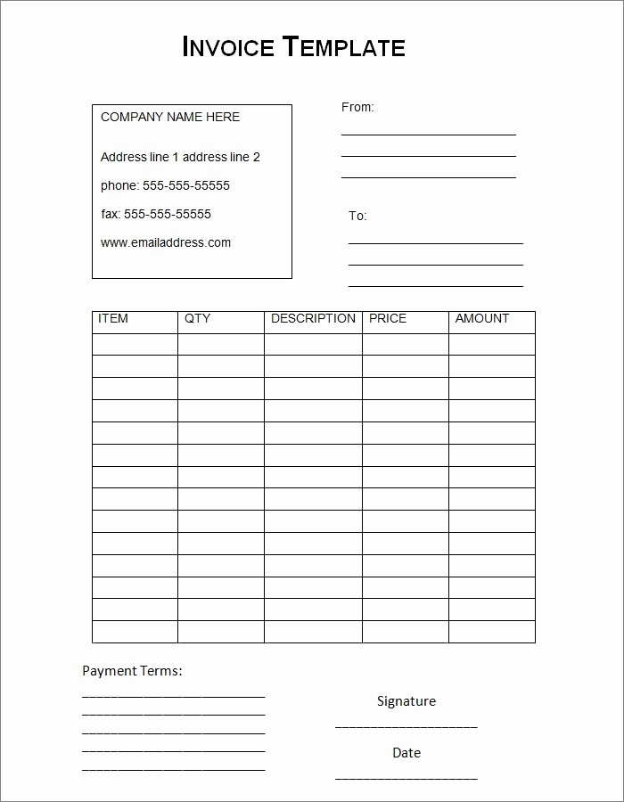 Free Invoice format In Word New Free Invoice Template Invoice Templates
