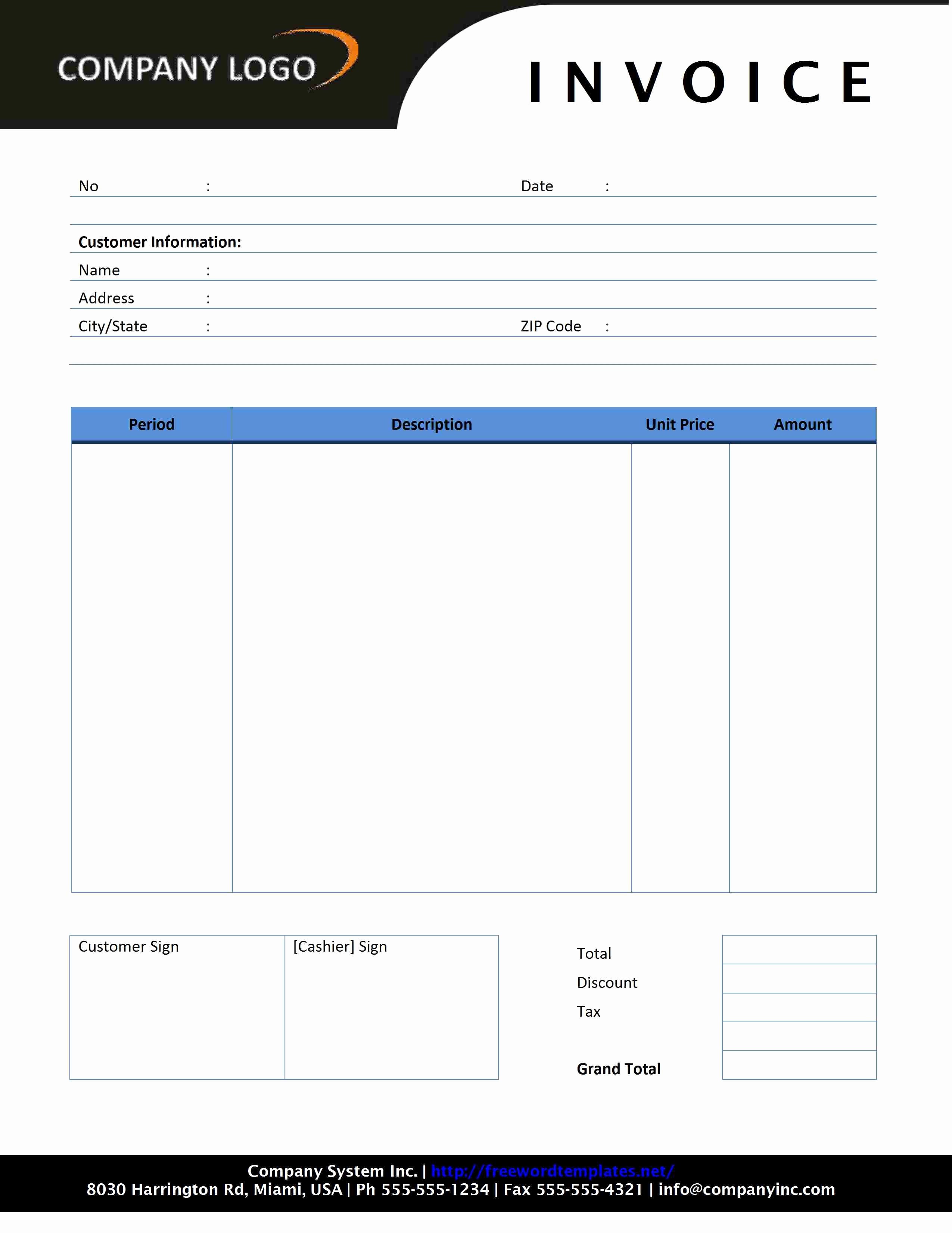 Free Invoice format In Word New Service Invoice format In Word Invoice Template Ideas
