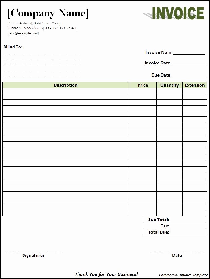 Free Invoice format In Word Unique Invoice Template In Word format