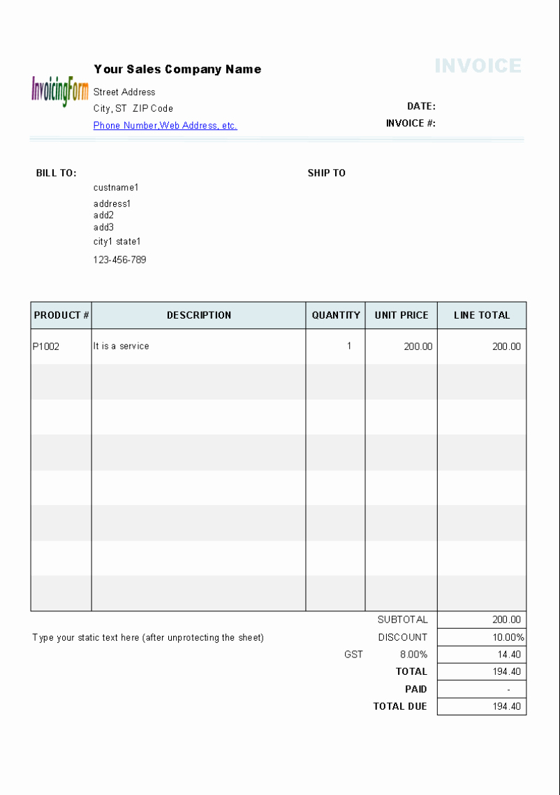 Free Invoice Template for Excel Elegant Invoice Template Excel Australia