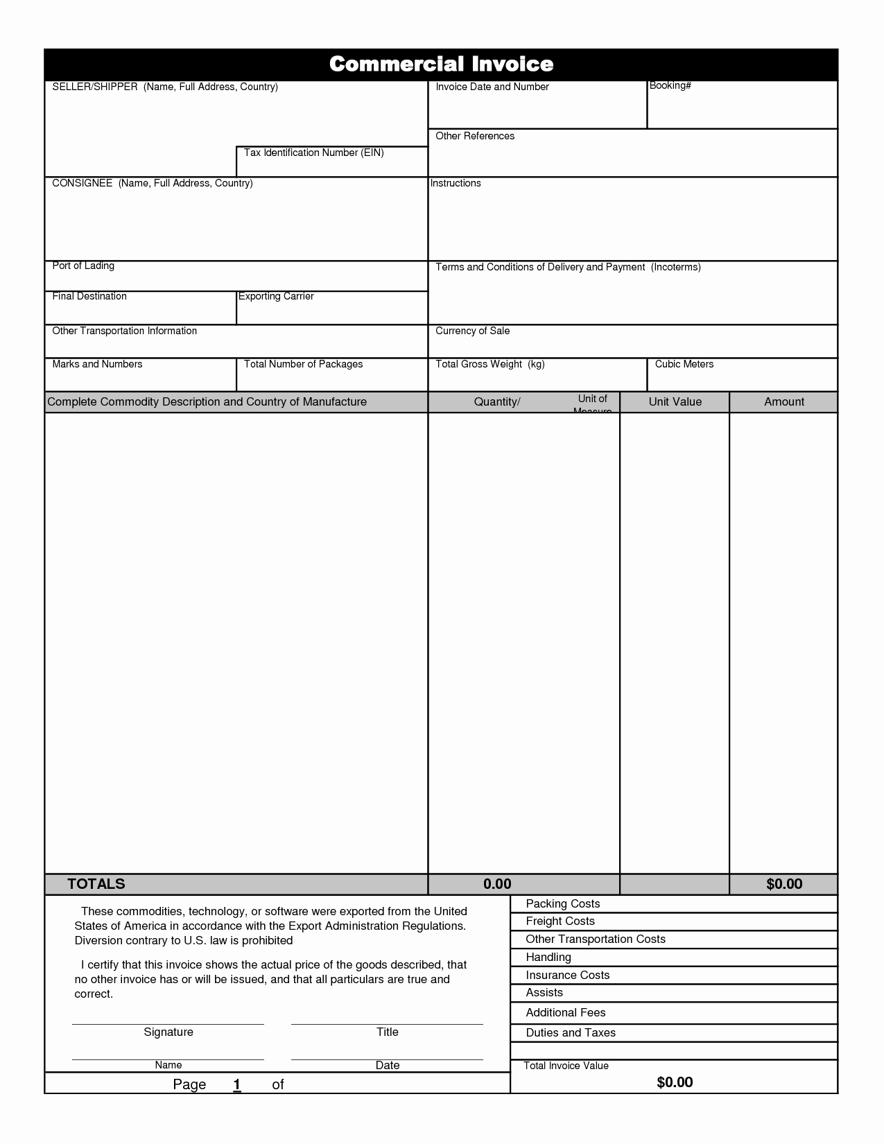 Free Invoice Template for Excel Elegant Mercial Invoice Template Free
