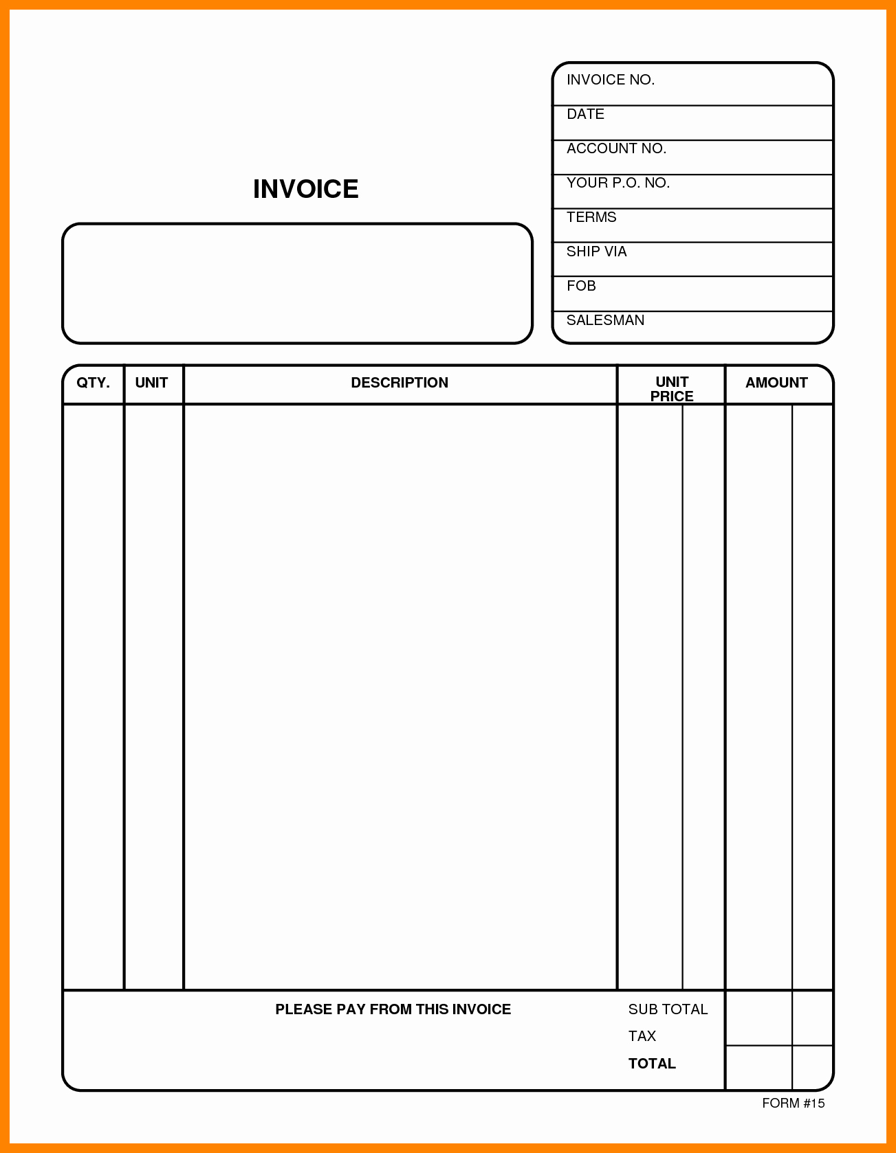 Free Invoice Template for Excel New Free Line Printable Invoice Template Templates Station