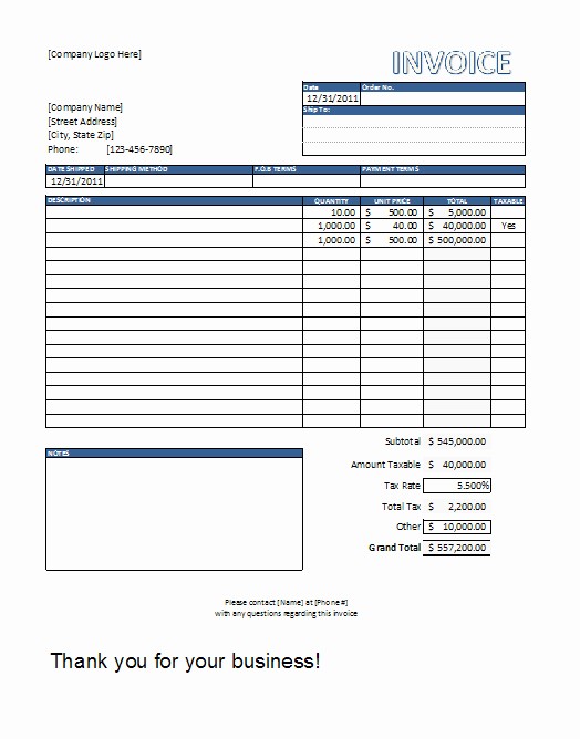 Free Invoice Template for Excel Unique Editable Invoice Template Excel