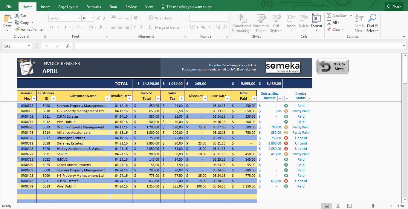 Free Invoice Template for Excel Unique Invoice Tracker Free Excel Template for Small Business