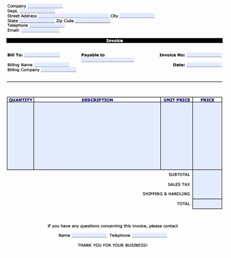 Free Invoice Template for Word Inspirational Free Personal Invoice Template Excel Pdf