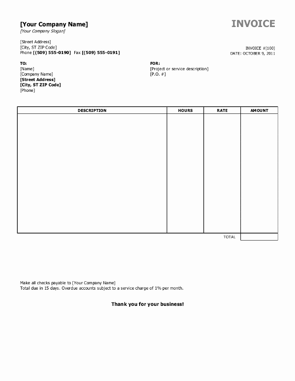 Free Invoice Template for Word Luxury Free Invoice Templates for Word Excel Open Fice