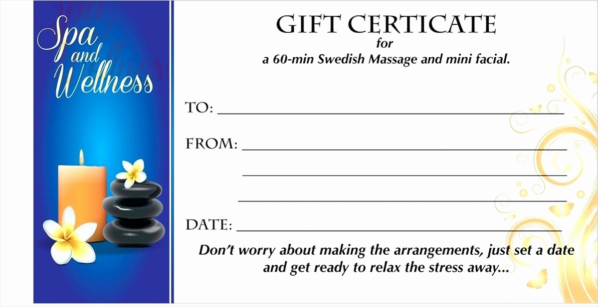 Free Massage Gift Certificate Template Awesome Free Massage Gift Certificate Template Word Image