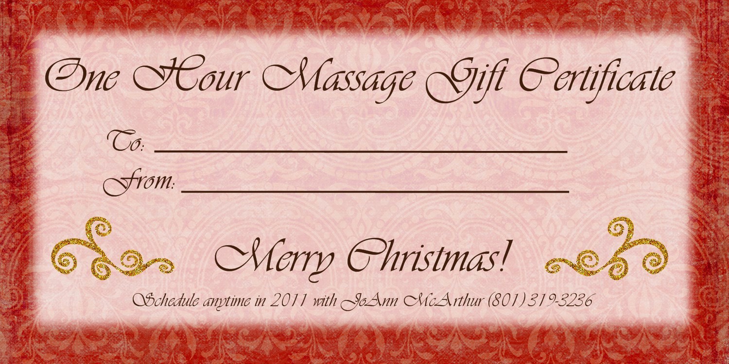 Free Massage Gift Certificate Template Luxury Pure Massage