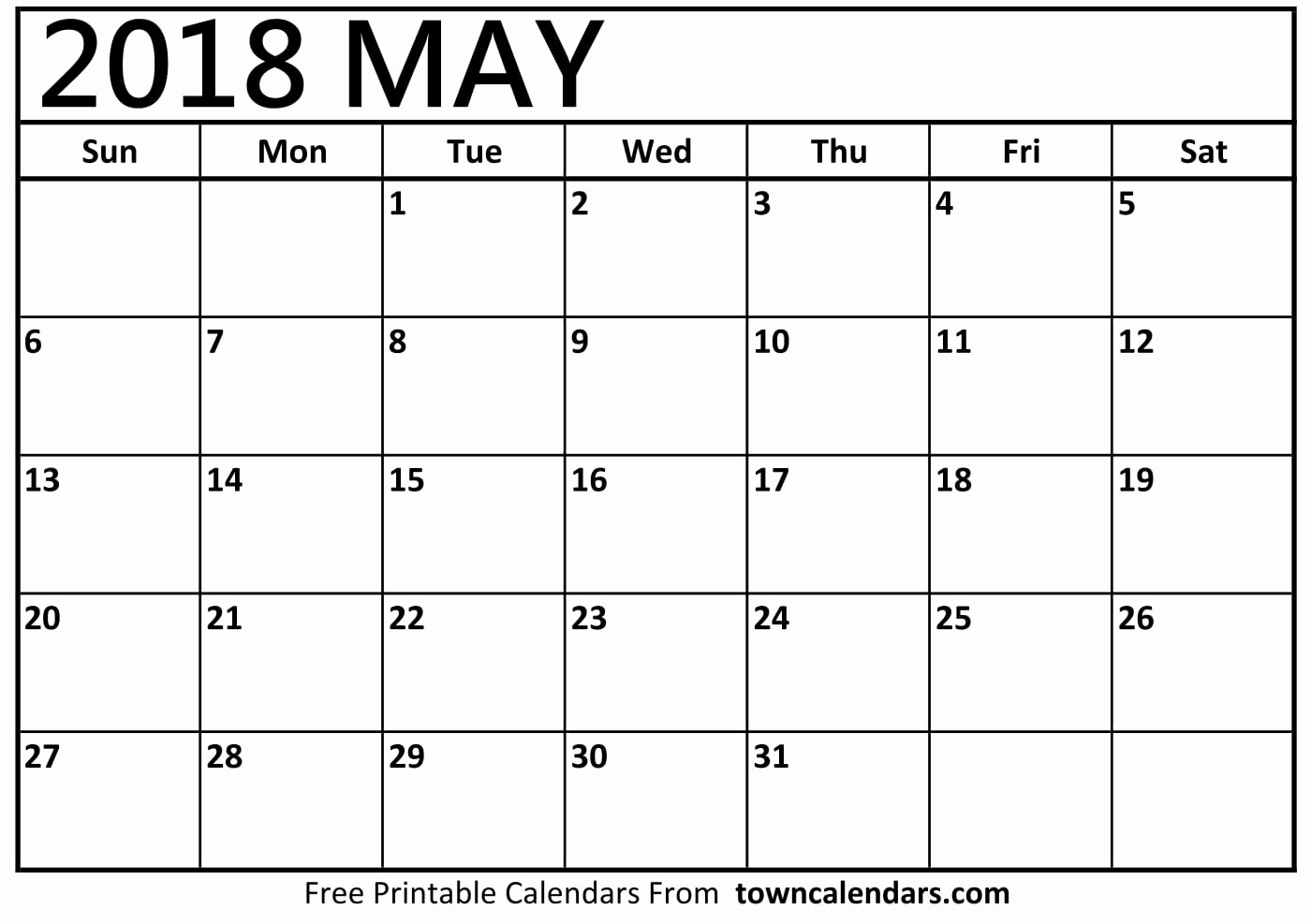 Free May 2018 Calendar Template Inspirational Free 5 May 2018 Calendar Printable Template Pdf source