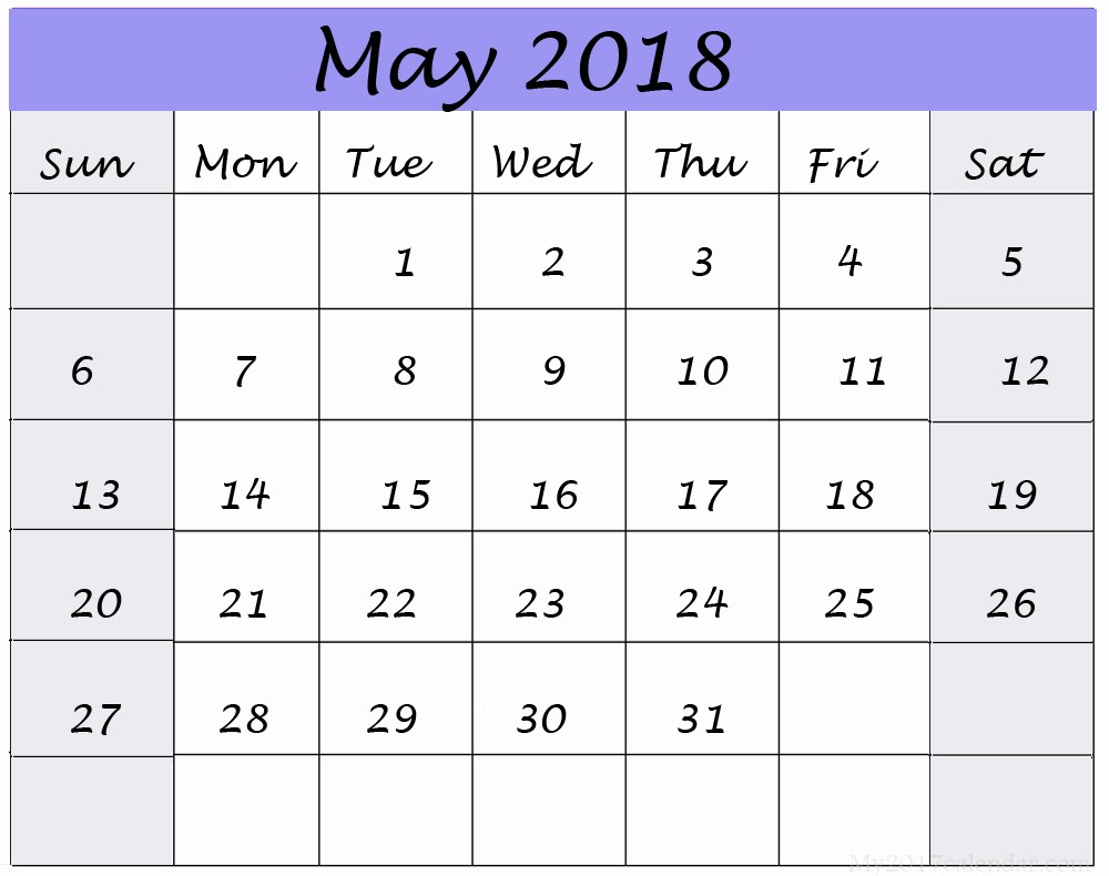 Free May 2018 Calendar Template Lovely May 2018 Calendar Printable 8 Free Templates Web E