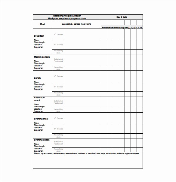 Free Meal Planner Template Download Inspirational Meal Plan Template Pdf