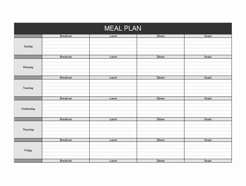 Free Meal Planner Template Download Lovely 40 Weekly Meal Planning Templates Template Lab