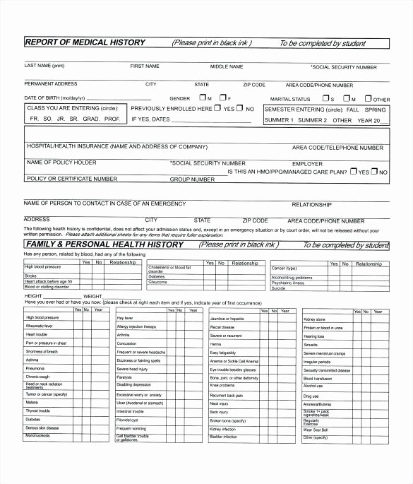 Free Medical History form Template Luxury Health form Template Word Seven Secrets You Will Not Want