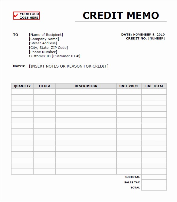 Free Memo Template for Word New Credit Memo Templates 12 Free Word Excel Pdf