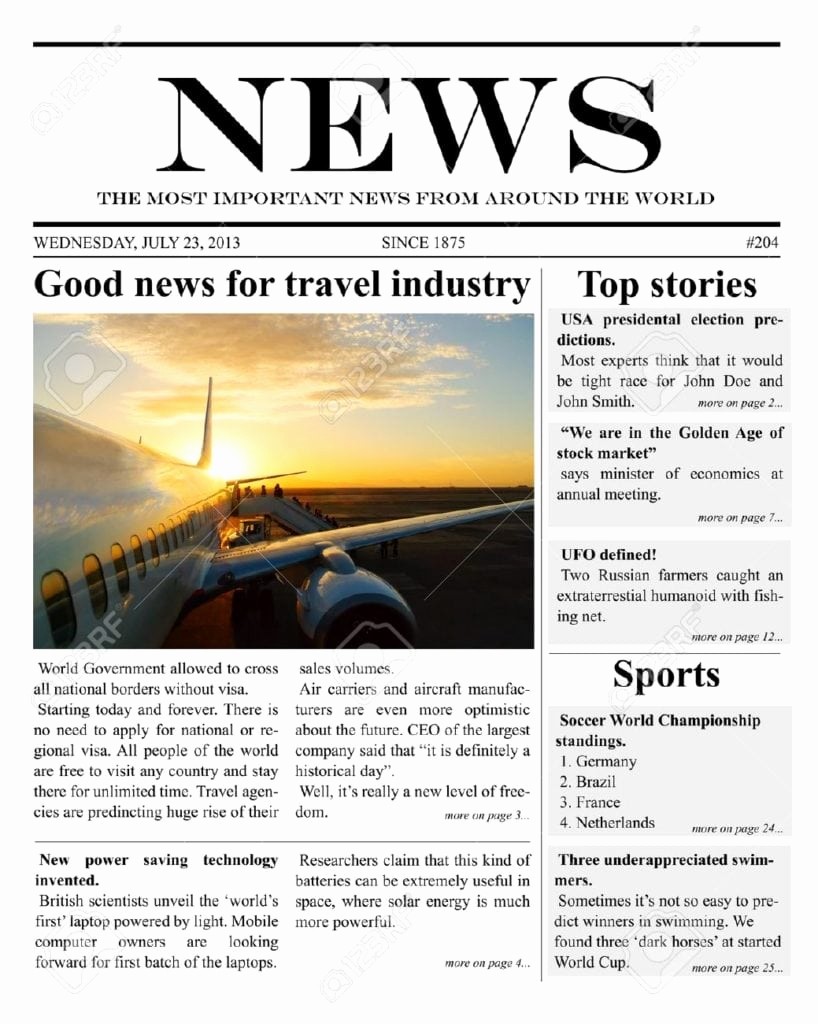 Free Microsoft Word Newspaper Template Lovely 9 Newspaper Templates Word Excel Pdf formats