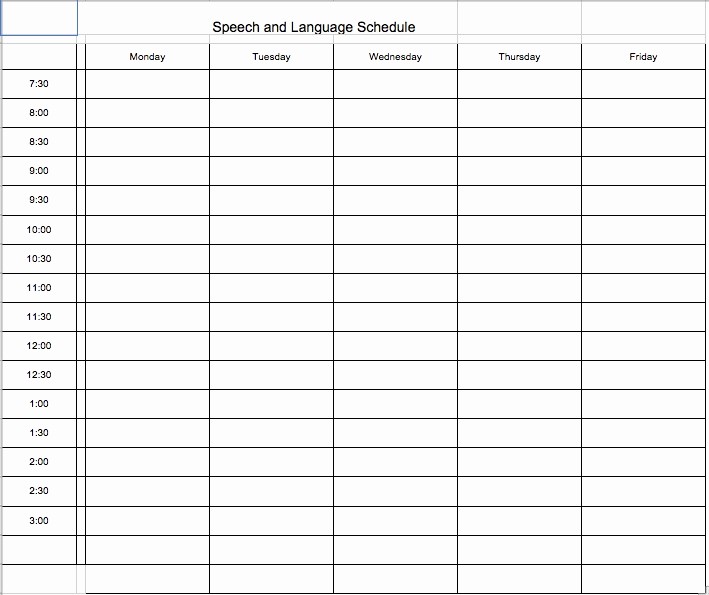Free Middle School Schedule Maker Awesome therapy Schedule Template