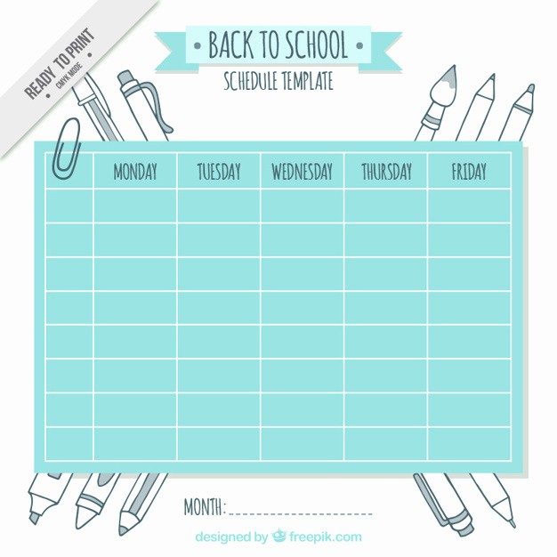 Free Middle School Schedule Maker Best Of Cute School Schedule Template with Drawings Vector