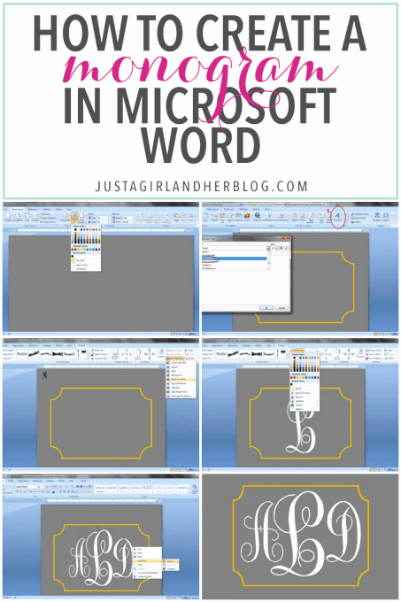 Free Monogram Template for Word Unique Create A Monogram In Word