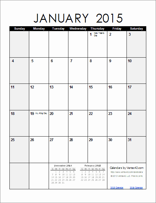 Free Monthly Calendar Templates 2015 Best Of 2015 Calendar Templates and