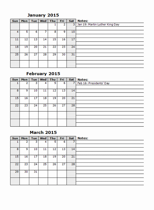 Free Monthly Calendar Templates 2015 New 2015 Monthly Calendar Template 12 Free Printable Templates