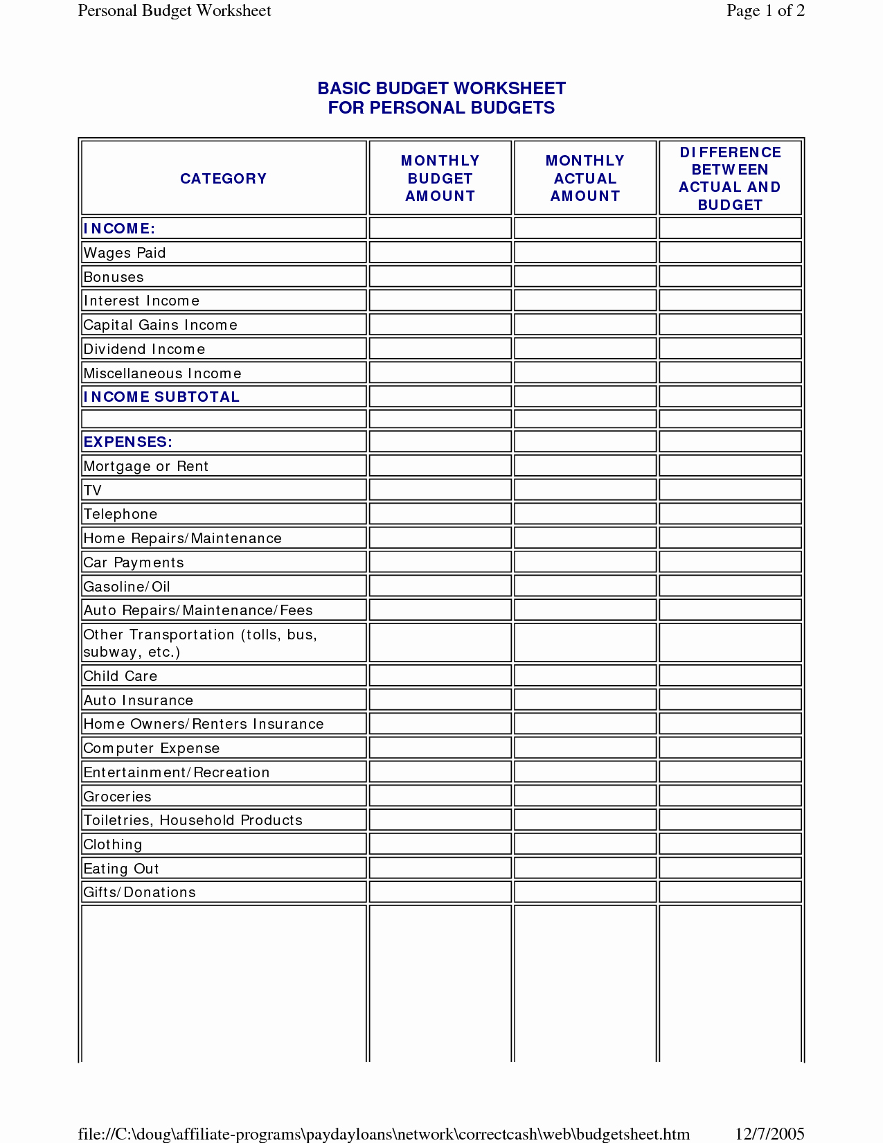 Free Monthly Household Budget Template Beautiful Basic Household Bud Template