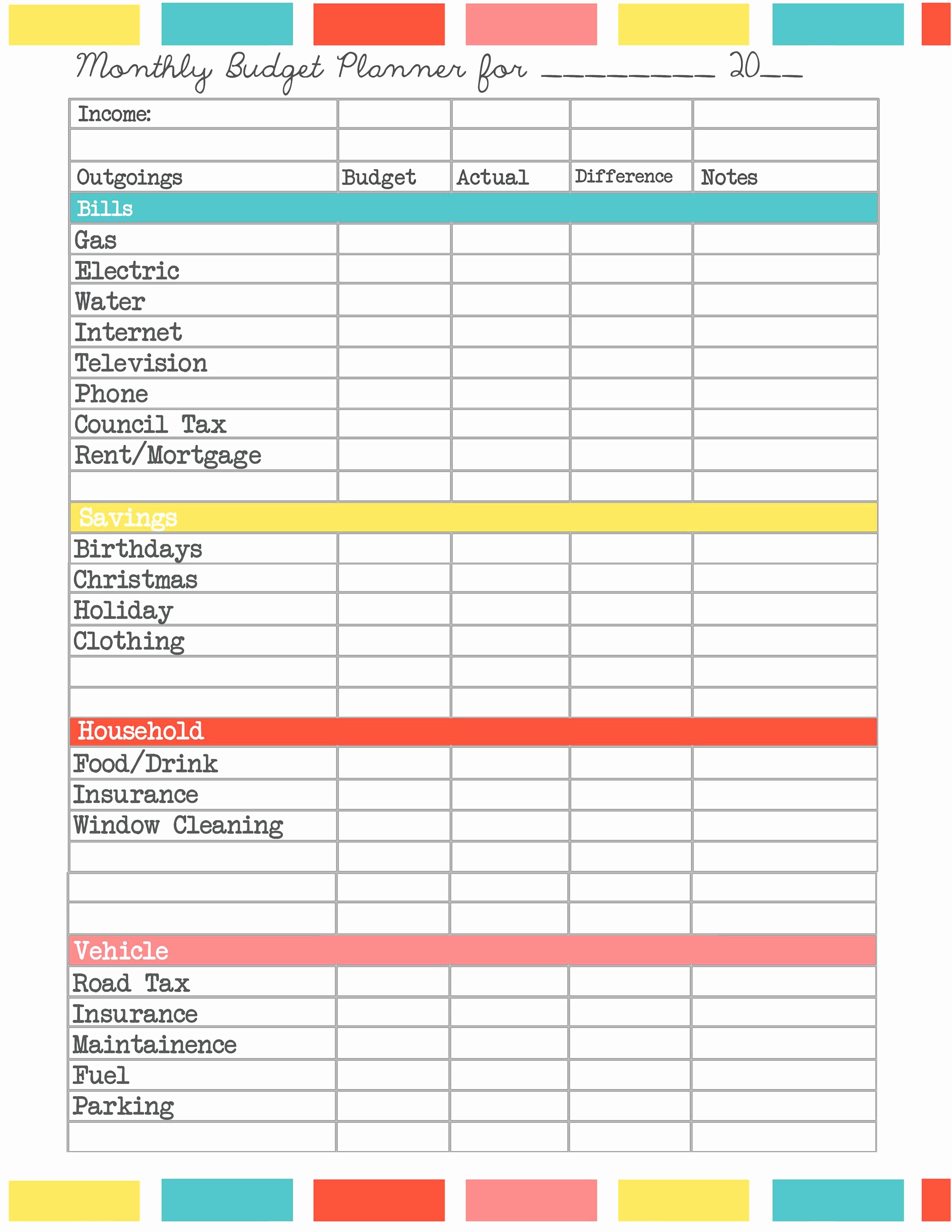 Free Monthly Household Budget Template Best Of Free Bud Spreadsheet Printable Household Google Docs