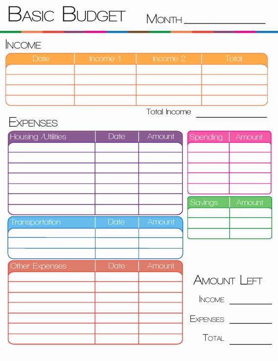 Free Monthly Household Budget Template Fresh Basic Monthly Bud Template
