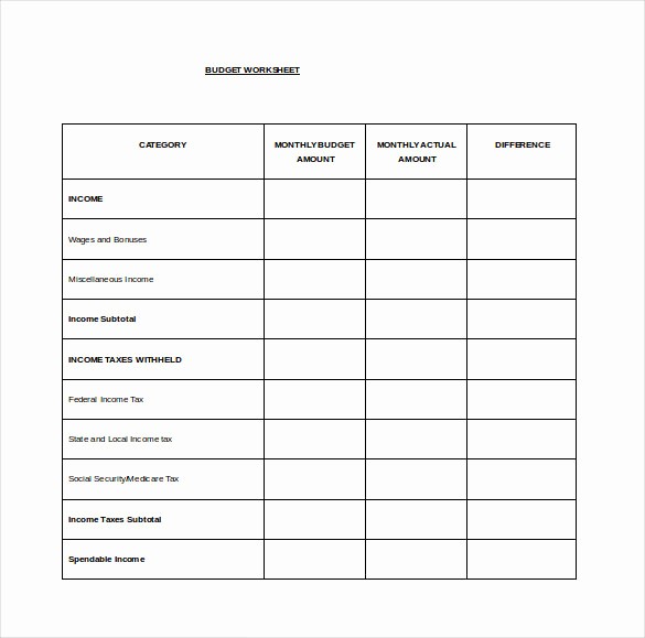 Free Monthly Household Budget Template Fresh Bud Spreadsheet Template 3 Free Excel Documents