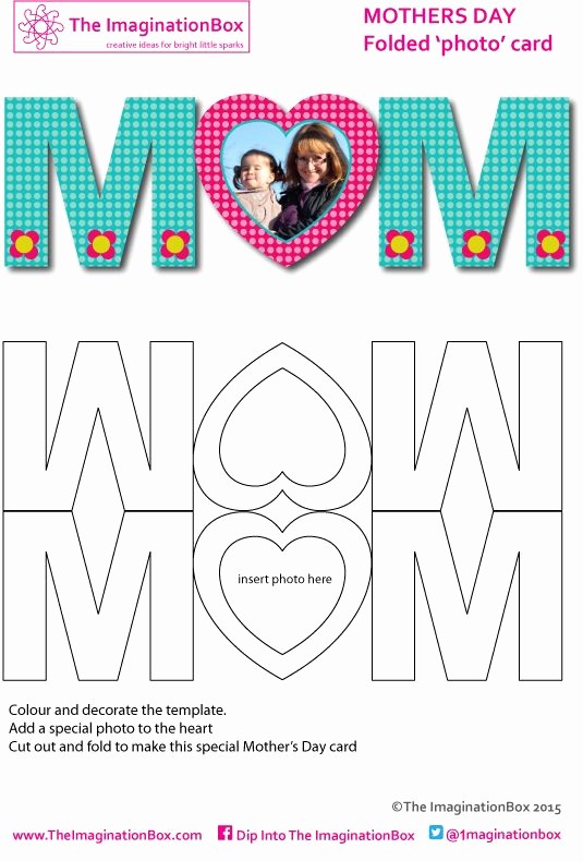 Free Mother&amp;#039;s Day Card Templates Beautiful Decorate and Make This Simple Folded Photo Heart Card