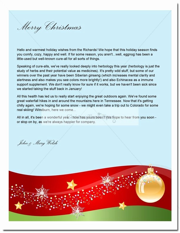 Free Ms Word Letter Templates Lovely Christmas Letter Template T