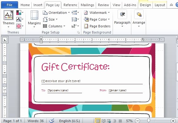 Free Online Certificate Maker software Beautiful Gift Certificate Maker Template for Word 2013