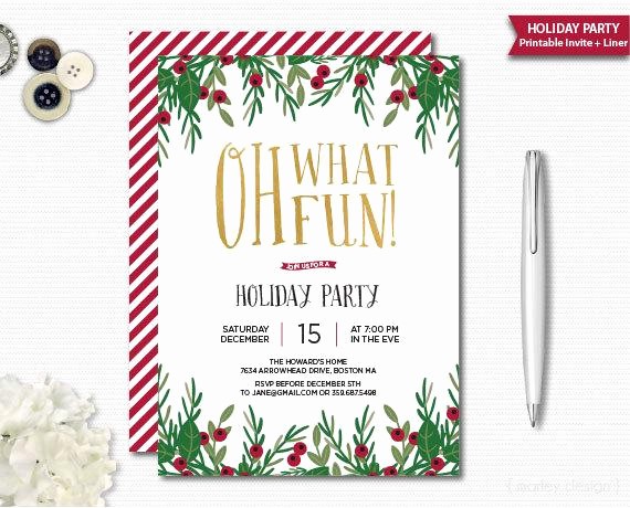 Free Online Christmas Party Invitations Unique Gold Foil Holiday Party Invitation Christmas Invitation