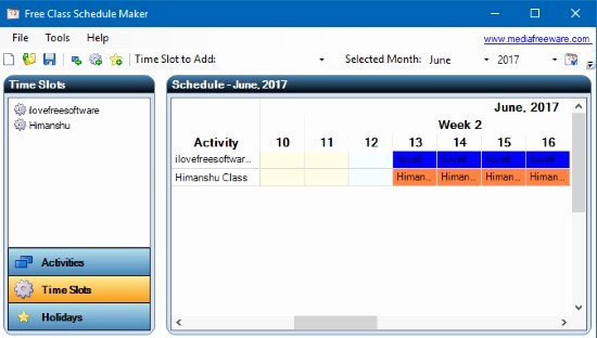Free Online College Schedule Maker Awesome 4 Free School Timetable software