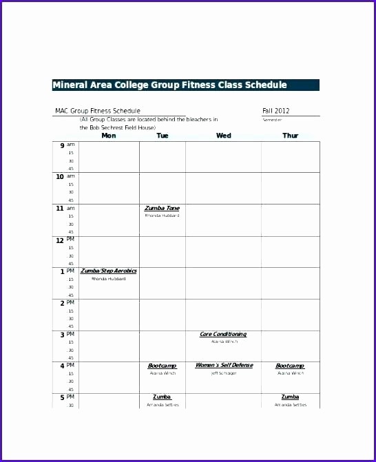 Free Online College Schedule Maker Lovely College Class Schedule Printable Excel Fitness Template In