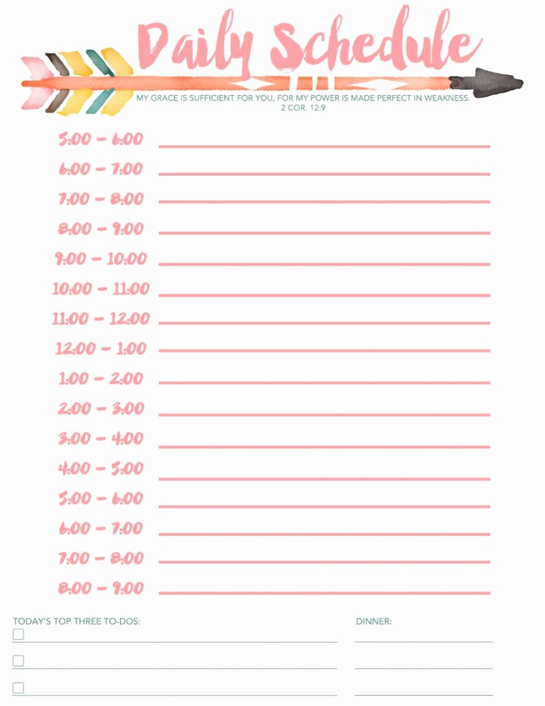 Free Online Weekly Schedule Maker Lovely Daily Schedule Free Printable
