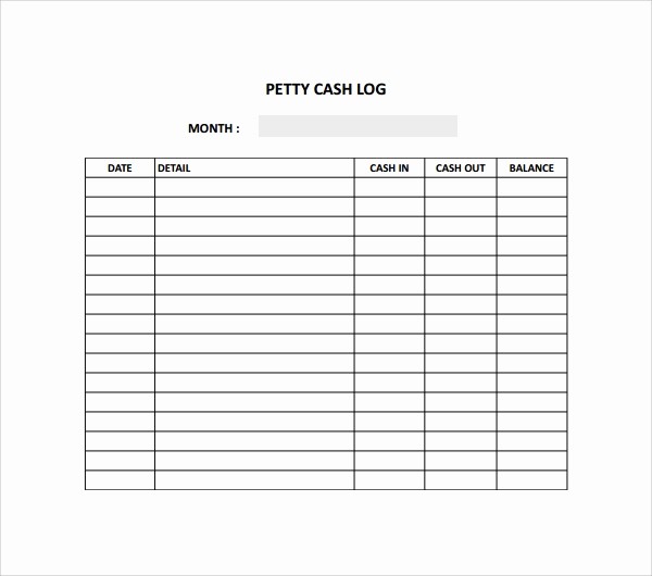 Free Petty Cash Log Sheet Best Of 8 Petty Cash Log Templates to Download