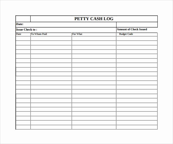 Free Petty Cash Log Sheet Fresh Sample Petty Cash Log Template 9 Free Documents In Pdf
