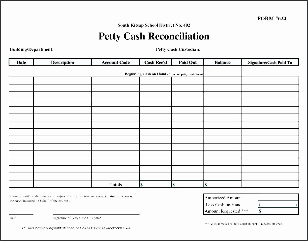 Free Petty Cash Log Sheet Inspirational Template Policy form Template